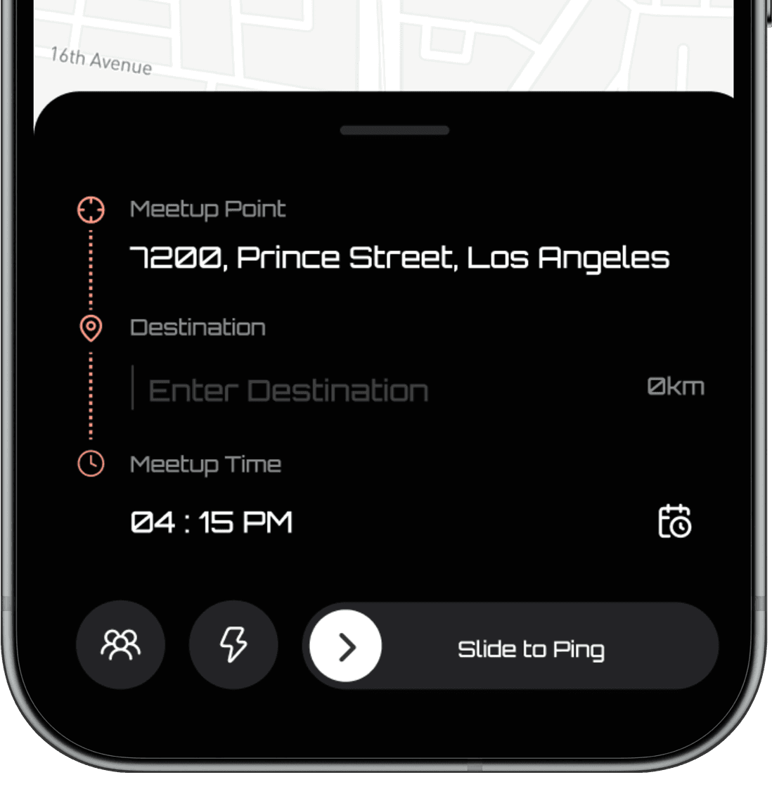 Drop A Ping – meetup point and slide to ping