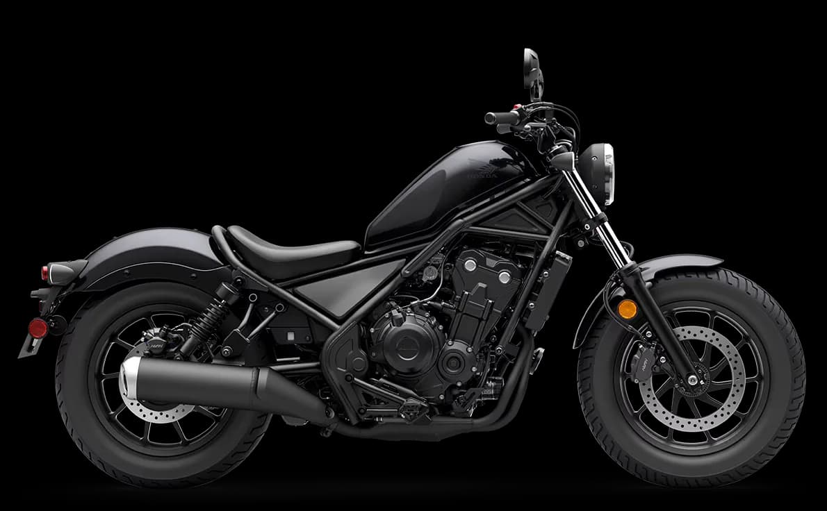 A Honda Rebel 500 cruiser motorcycle