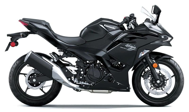 A Kawasaki Ninja 500 sport motorcycle