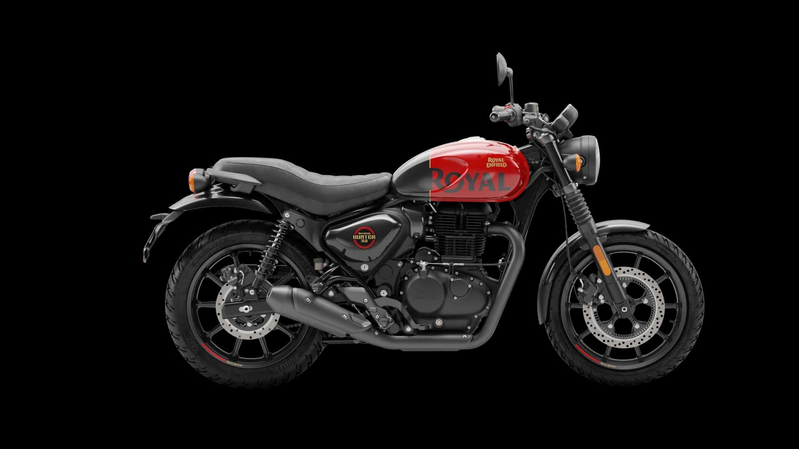 A Royal Enfield Hunter 350 roadster motorcycle