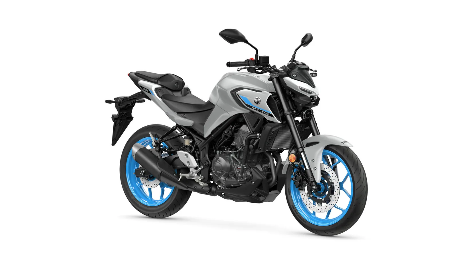 A Yamaha MT-03 naked motorcycle